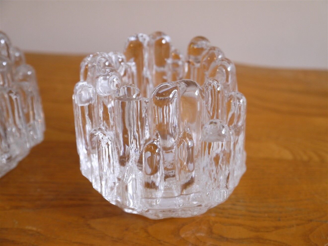 Pair of "polaris" glass candle holders by Goran Warff 1960