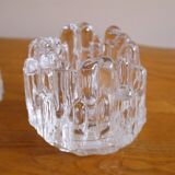 Pair of "polaris" glass candle holders by Goran Warff 1960
