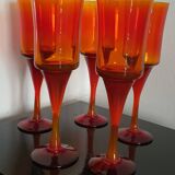 5 glasses on colored foot