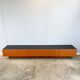 Minimalist XXL lowboard, teak and black top, 1960s
