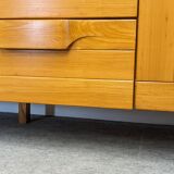 Maison Regain sideboard in solid elm, 1960s-1970s