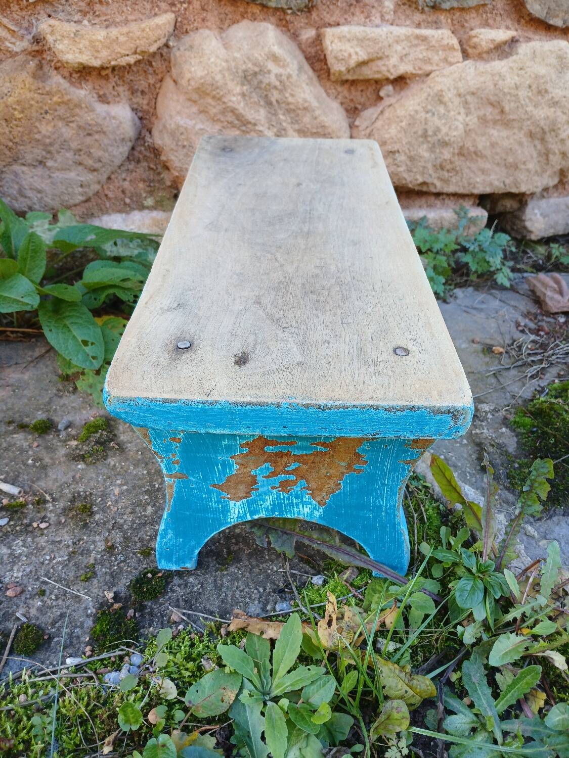 Old wooden stool / step stool