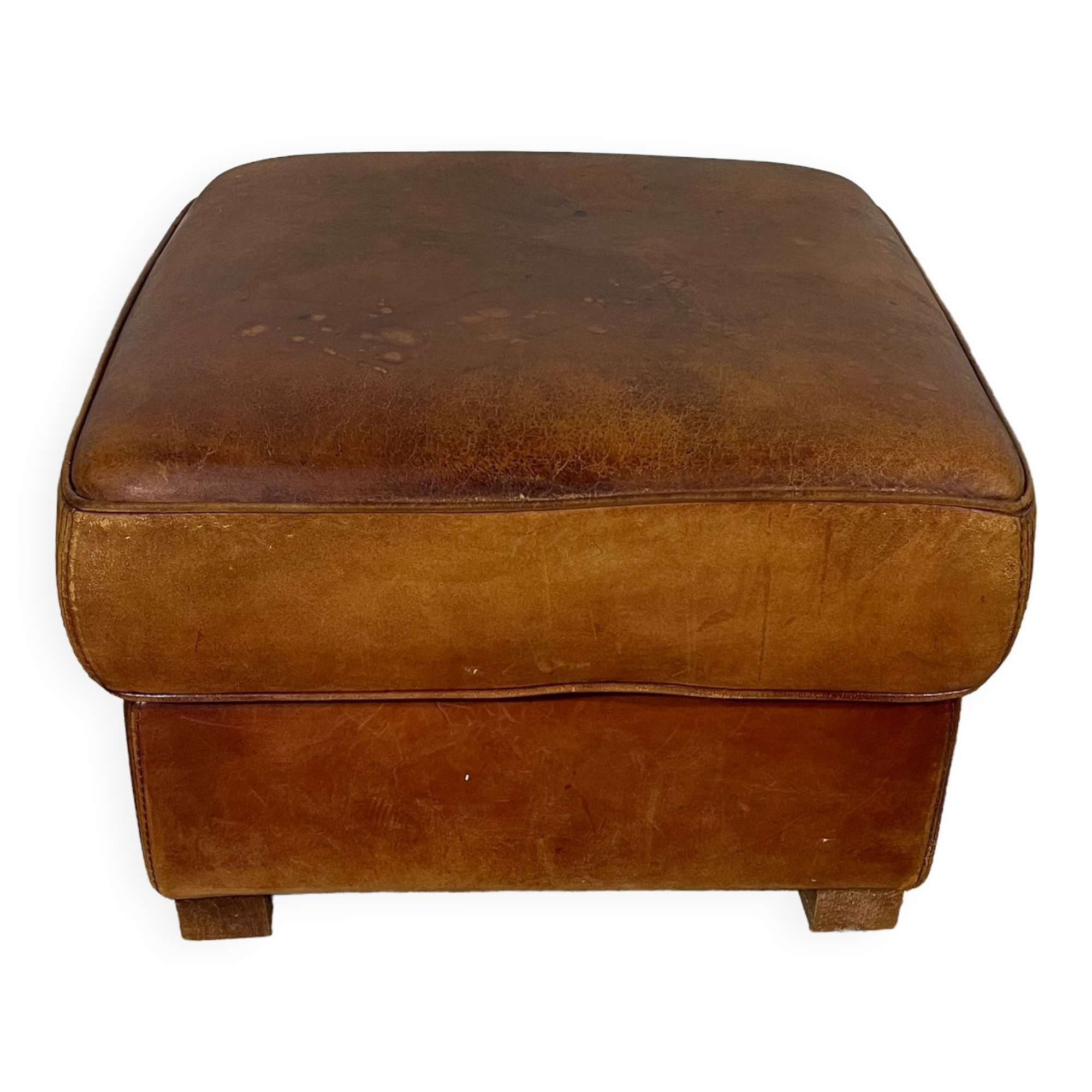 Leather pouf