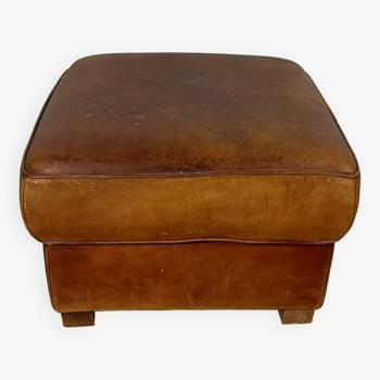 Leather pouf