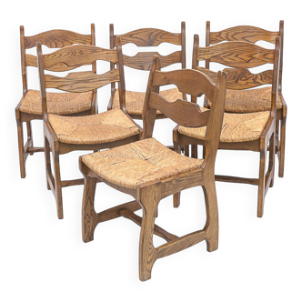 Set of 6 Guillerme and Chambron chairs