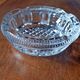Old cut crystal ashtray Art Deco decor Vintage 40s/50s