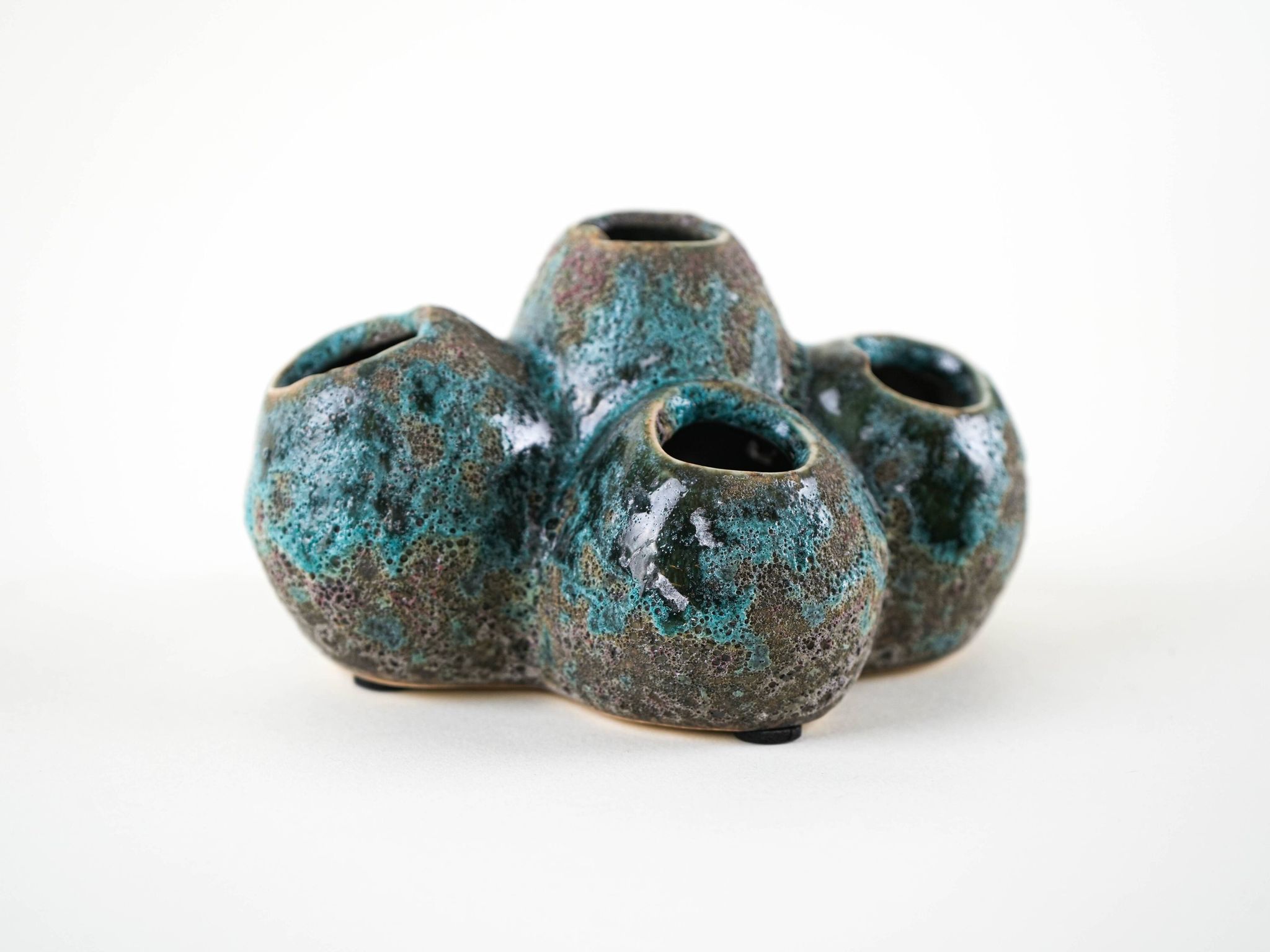 Ceramic vase – flower frog, Danish design, 1960s, made in Denmark