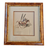 André Margat (1903-1999) - Dry pastel on paper - Rider or huntsman on horseback - Signed and dedicated