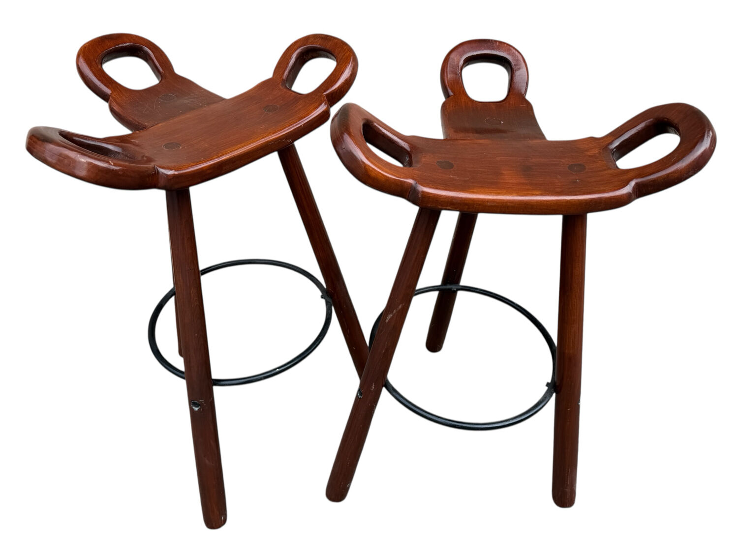 Tabourets de Bar Brutalistes, Marbella par Sergio Rodrigues,Espagne, 1