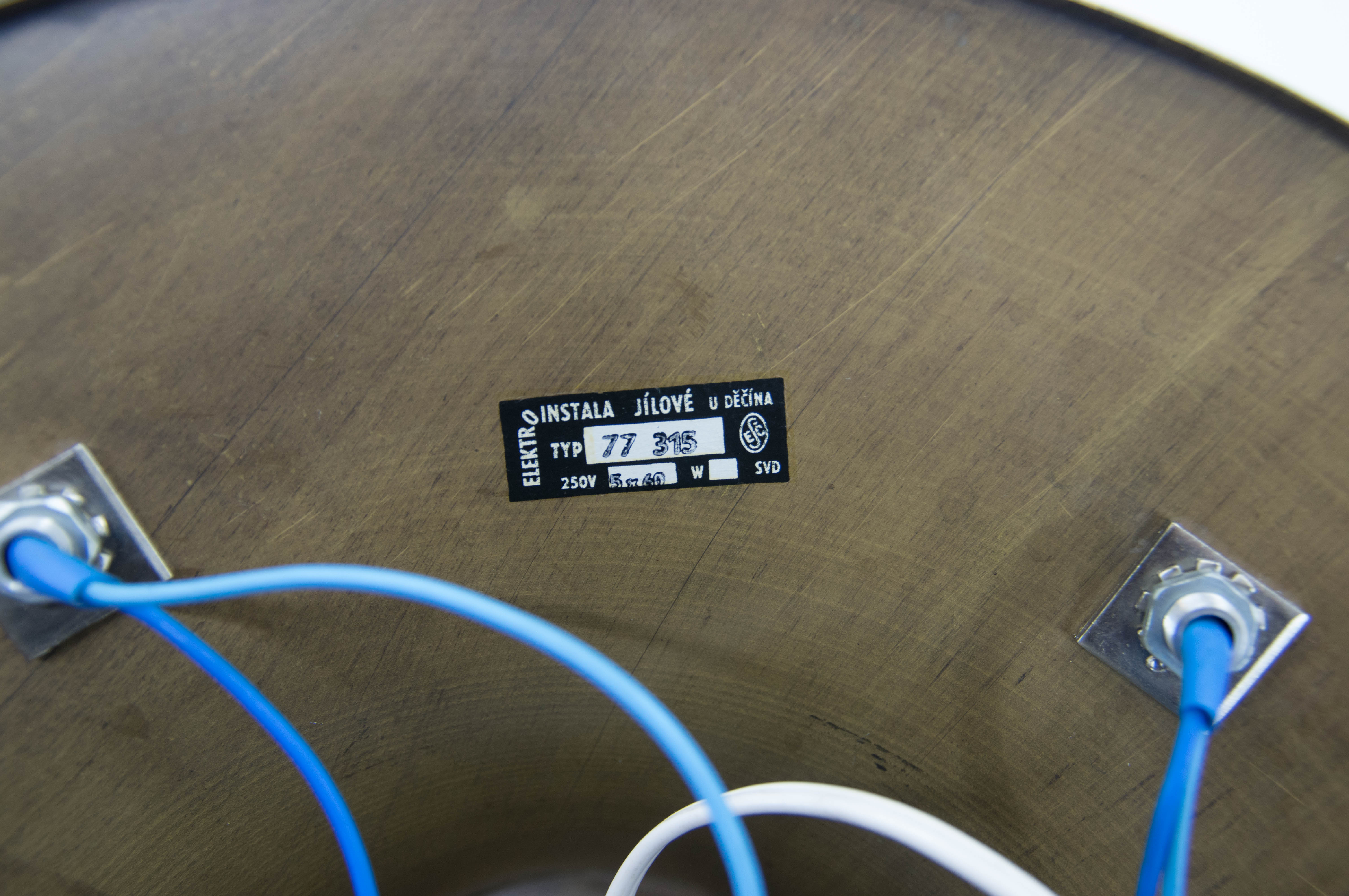 Mid-Century Flushmount or Wall Light by Elektroinstala Decin, 1970s, Set of Two