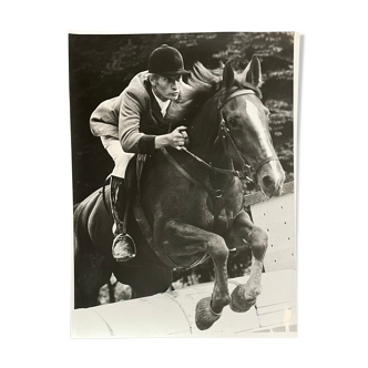 Photograph black and white silver print circa 1970 riding competition