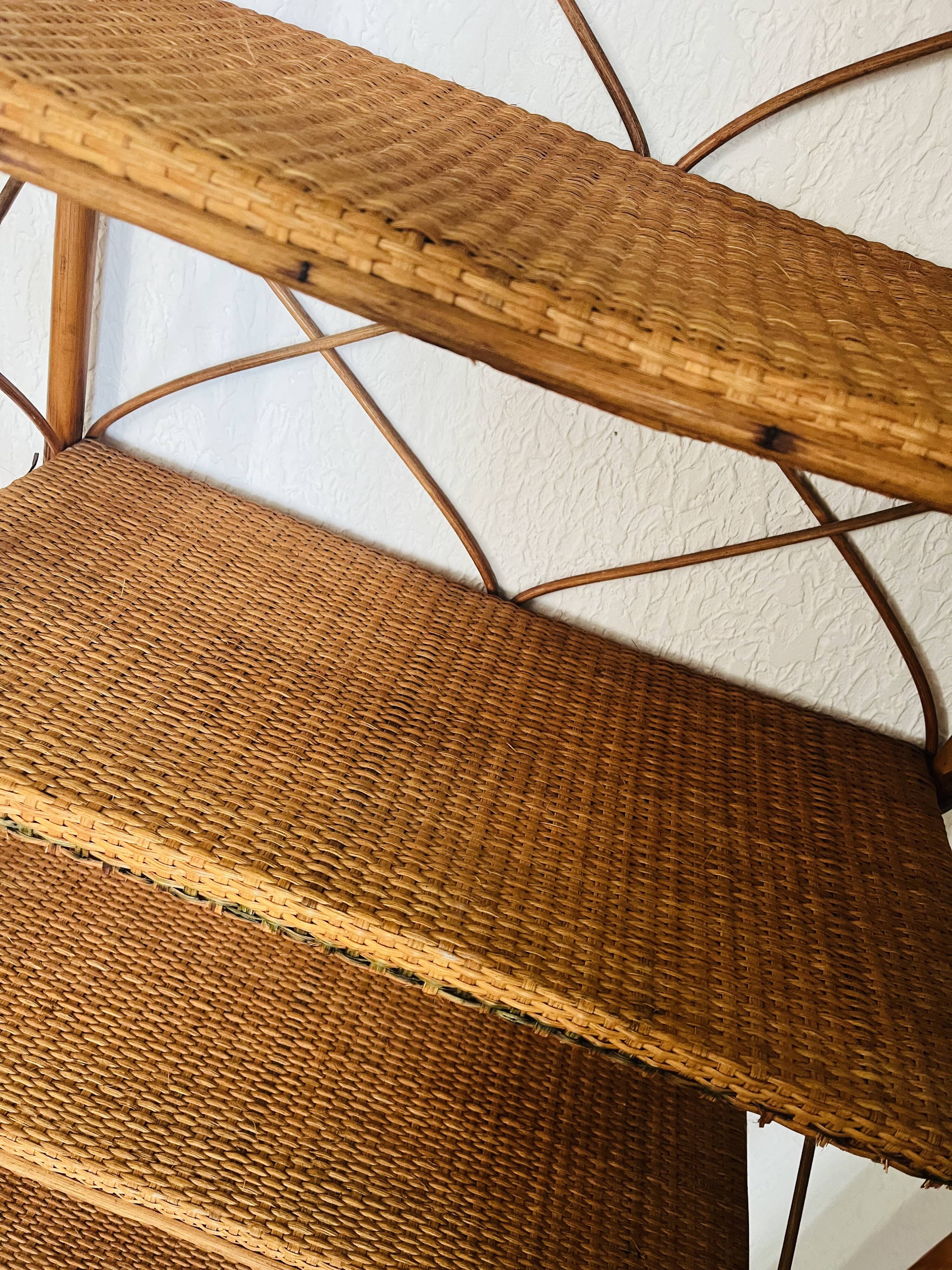 Rattan bookcase shelf