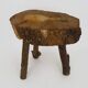 Tripod oak milking stool, Ariège peasant art, France (19th century)