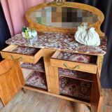 Low cabinet with walnut bramble mirror