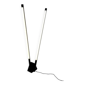 Lampadaire Sistema Flu Noir par Rodolfo Bonetto pour Luci Italia, 1980