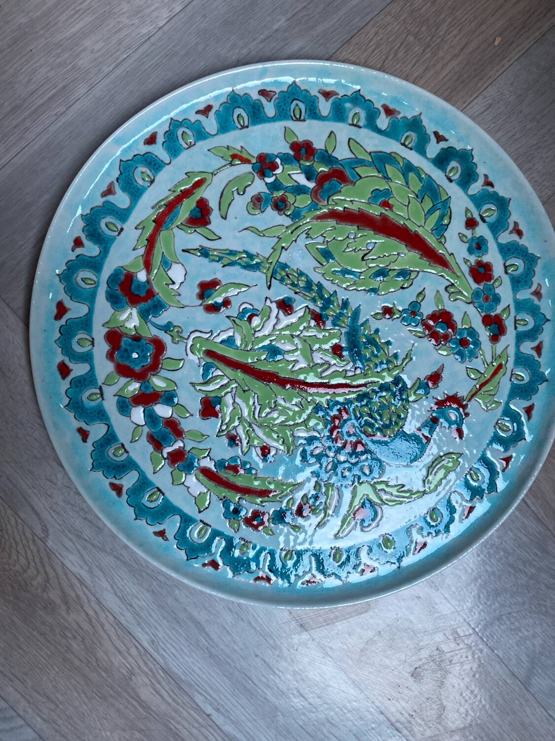 Handcrafted decorative plate in Iznik style 2005