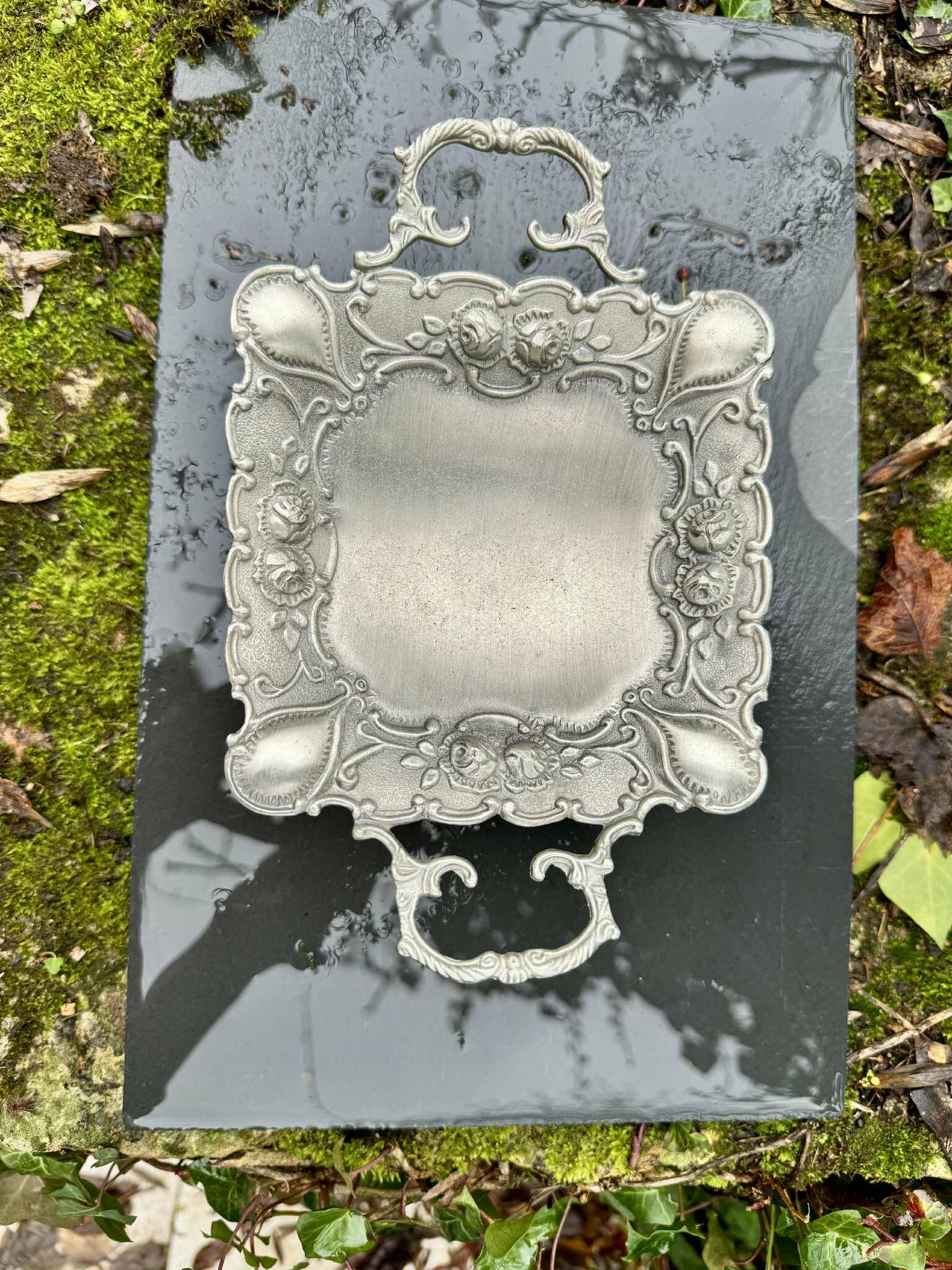 Silver baroque centrepiece tray