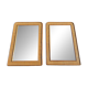 Bamboo and woven wicker mirrors in the style of Dior, 1960s-70s. Set of 2.