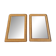 Bamboo and woven wicker mirrors in the style of Dior, 1960s-70s. Set of 2.