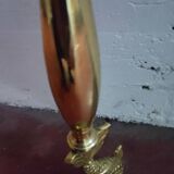 Crystal ashtray on bronze stand