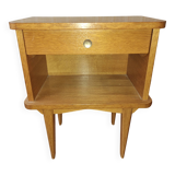 Blond wood bedside table