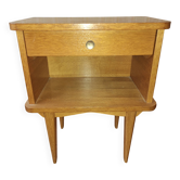 Blond wood bedside table