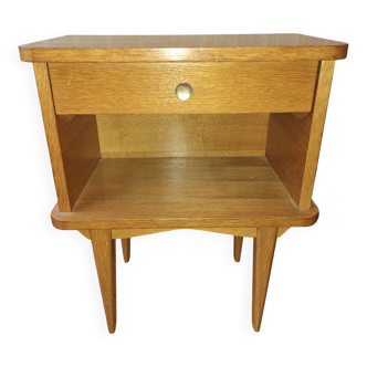 Blond wood bedside table