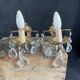 Pair of antique wall lamps - golden metal - grapevines - 1 lights