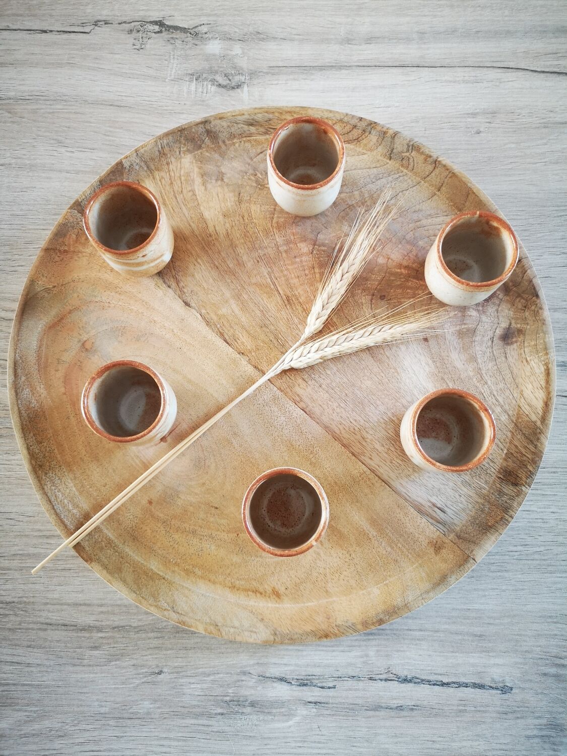 Set of 6 stoneware glasses