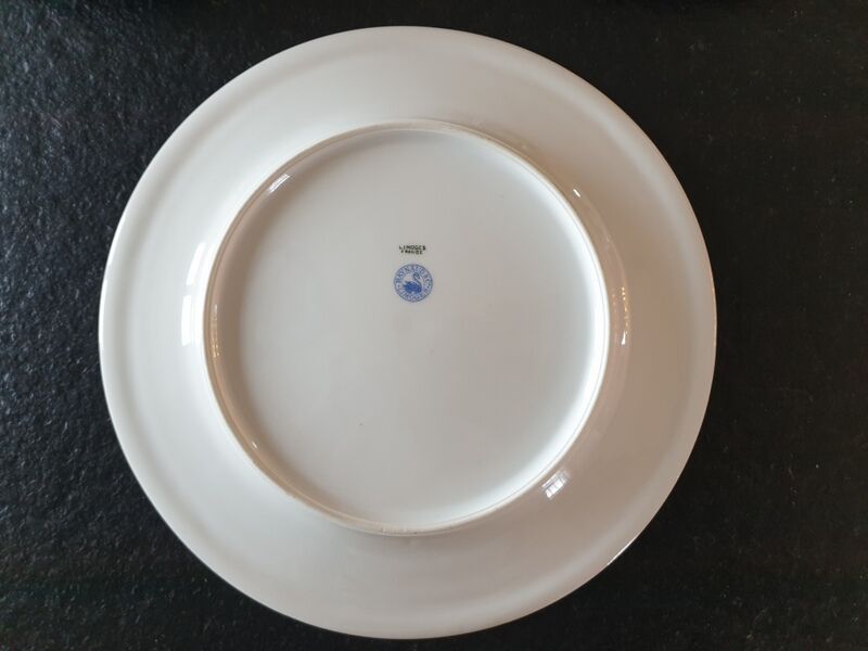 Series of 6 flat plates - limoges porcelain raynaud et cie