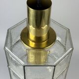 60s 70s ceiling lamp Glashütte Limburg Germany glass & brass Space Age