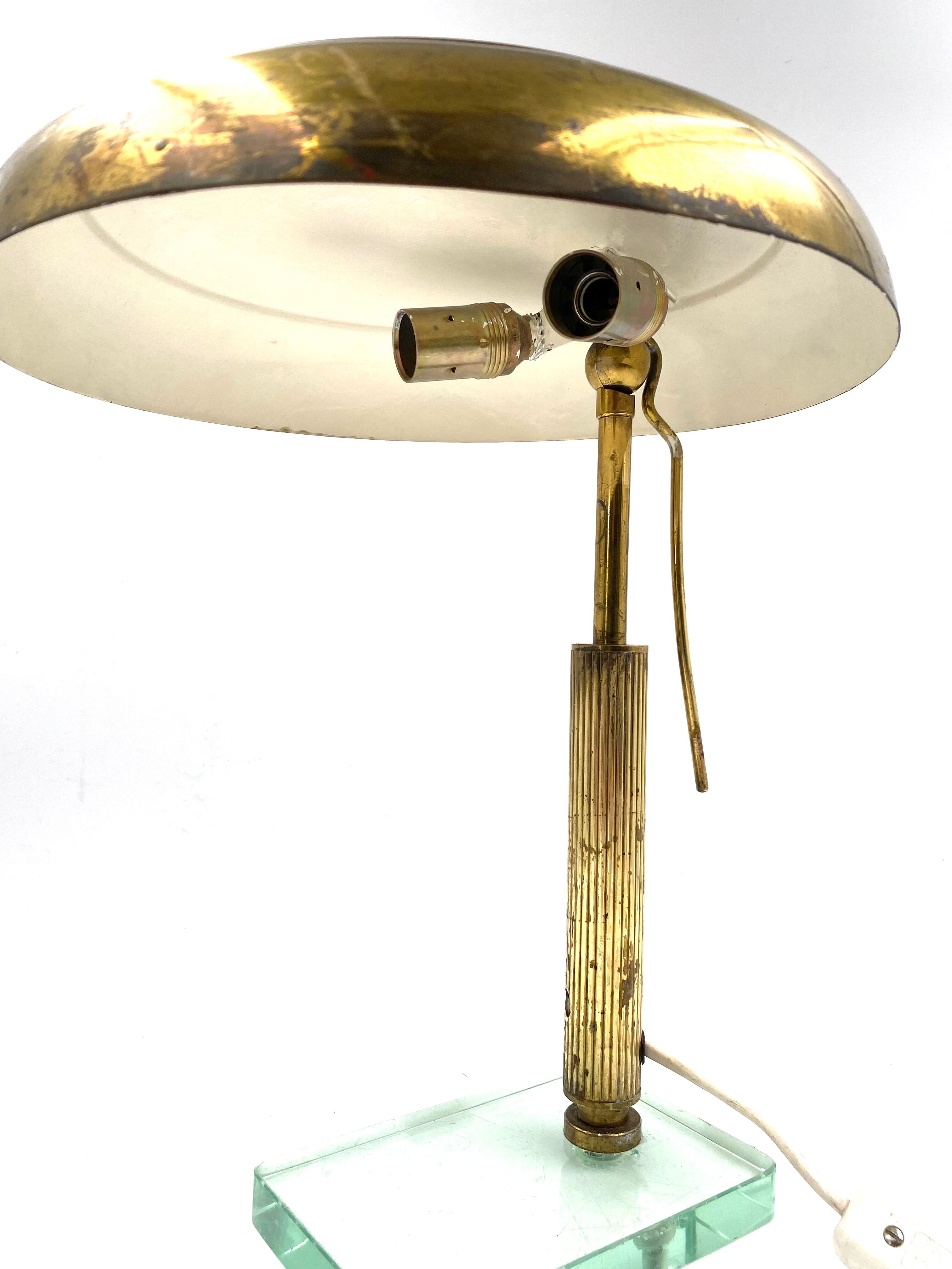 Brass table desk lamp, Fontana Arte, circa 1940