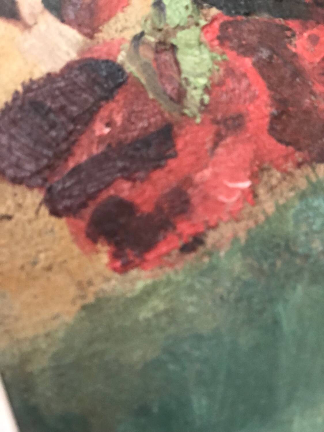 Antique oil painting, still life