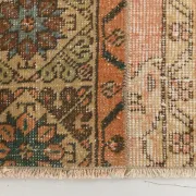 Brown Cream Vintage Persian Runner Rug, Rugs For Rustic Hallway, 74x327Cm
