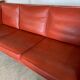 Vintage Danish mid-century Mogens Hansen 3 person cognac leather sofa