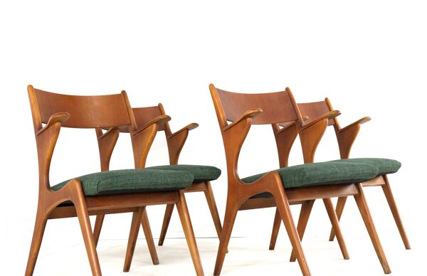 Ensemble de 4 chaises de salle à manger 'Engstingen' - nouvelle tapisserie