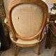 Louis XVI style medallion armchair with floral needlepoint tapestry