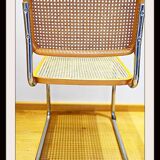 Set of 2 chairs by designer Marcel Breuer - Chromed steel - Wood (beech) - Canework