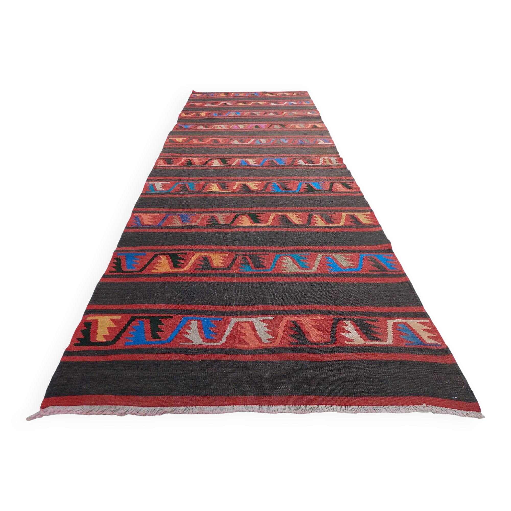 Vintage Turkish hallway rug 107x289 cm