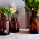 Set 5 vases in blown glass art glass ALLEX, Drôme