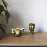 Pair of barbotine vases