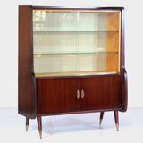 Vitrine Art Déco à portes coulissantes en verre, années 1930