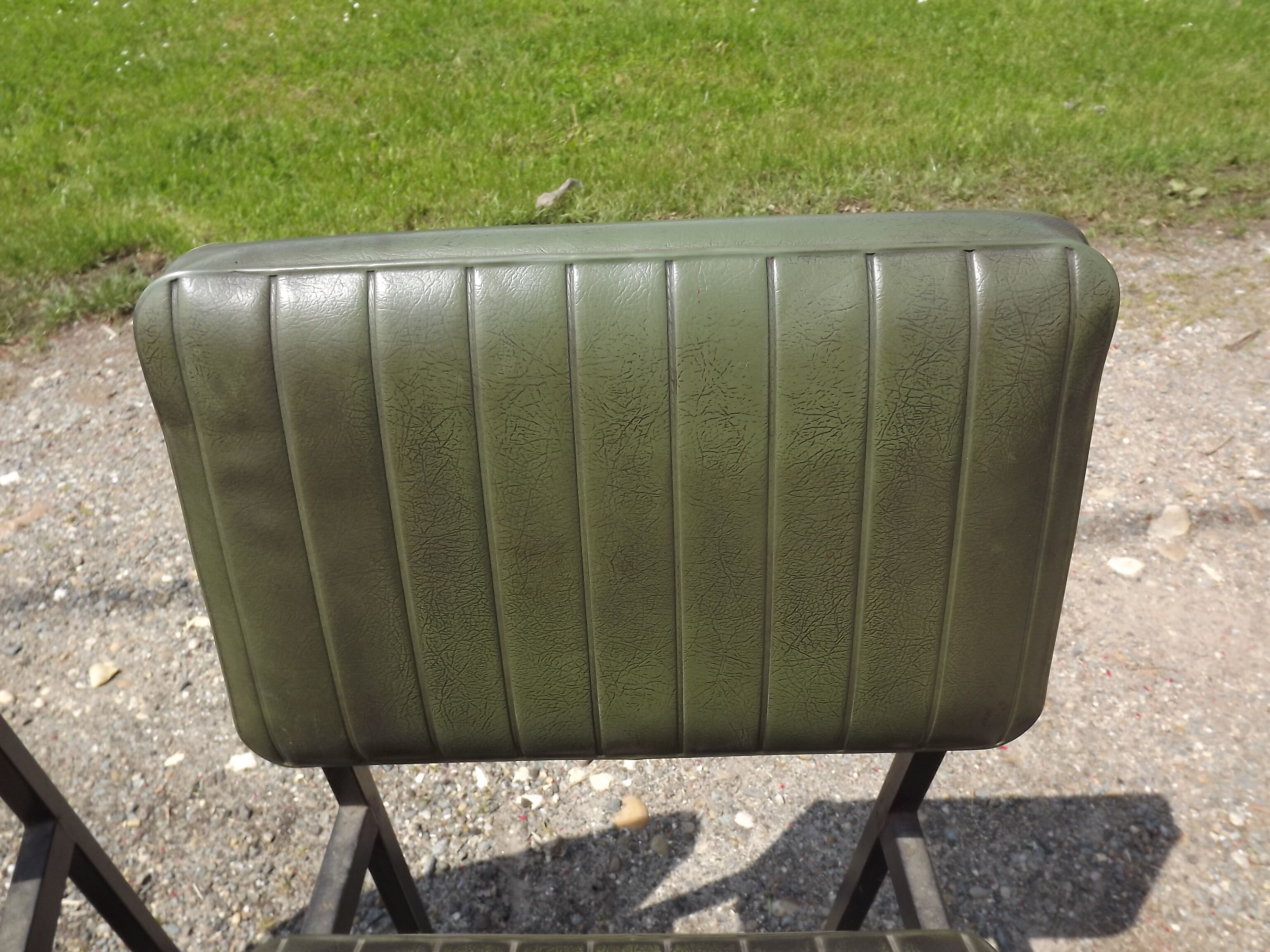 Pair of chairs 60s iron and skai