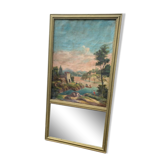 Old trumeau mirror 165 x 79 cm.