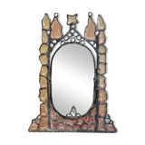 Tinted glass and lead mirror