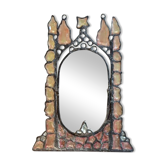 Tinted glass and lead mirror