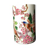 Small vase roll decoration birds branches of cherry blossoms and flowers