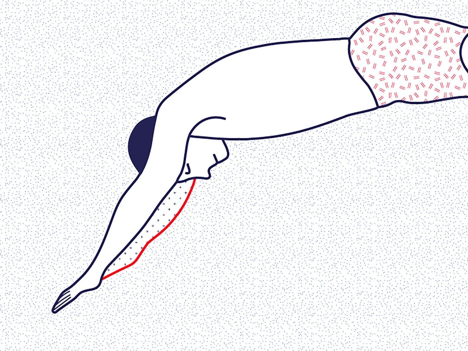 Illustration A4 naiade no. 6/8 brittany bather sea