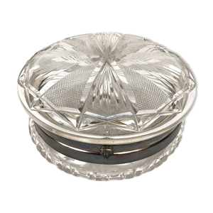 Boite ronde en cristal taillé