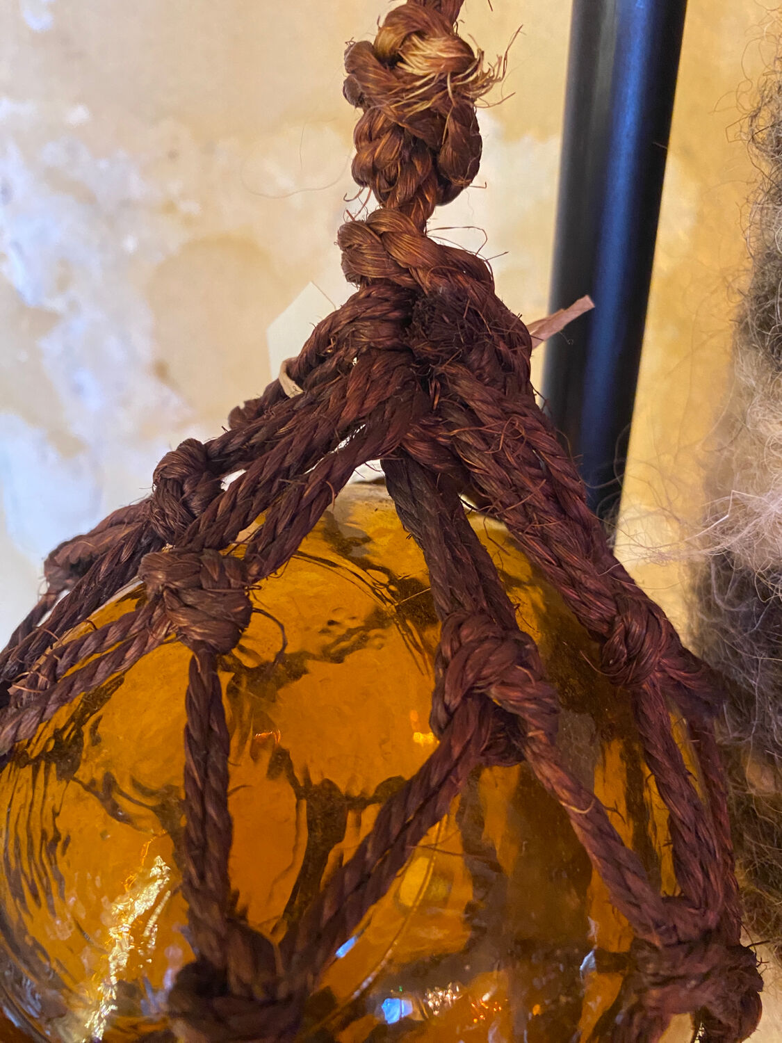 Amber blown glass float